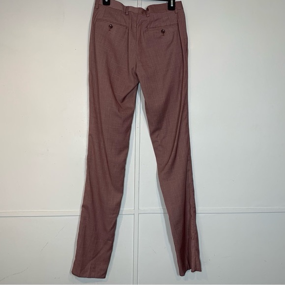 Soul of London Slim Fit Chambray Men’s Trousers Pants in Pink - Picture 4 of 9